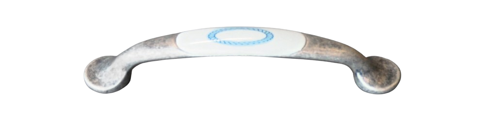 Griff Küche Bügel 109 Altsilber Keramik weiß